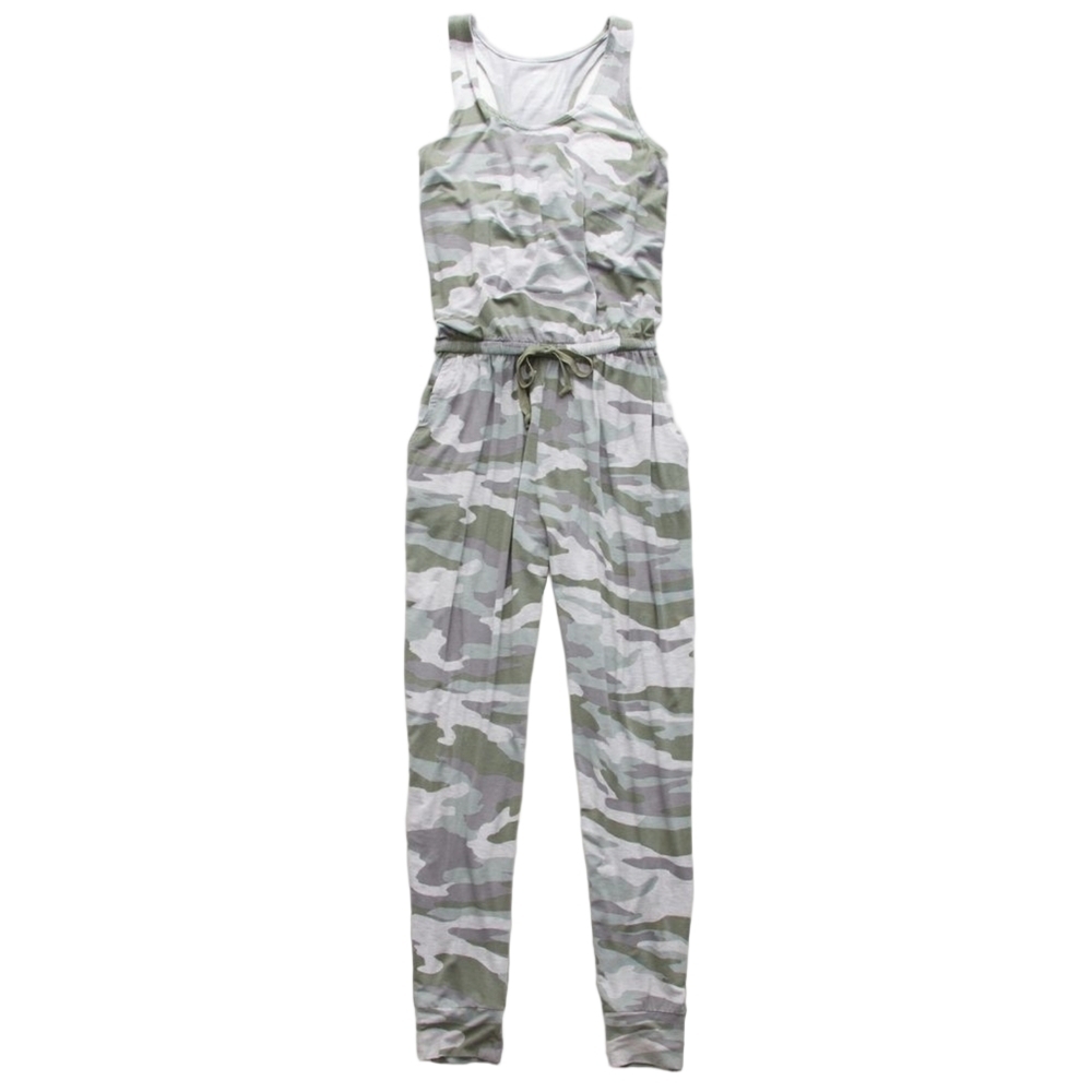 Aerie Camouflage Sleeveless "track" Jumpsuit, camo green, small
